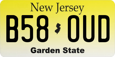 NJ license plate B58OUD