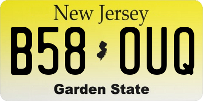 NJ license plate B58OUQ