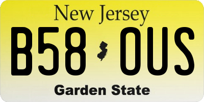 NJ license plate B58OUS
