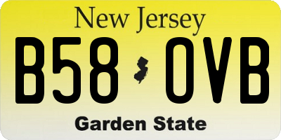 NJ license plate B58OVB