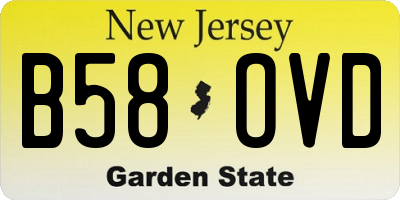 NJ license plate B58OVD
