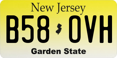 NJ license plate B58OVH