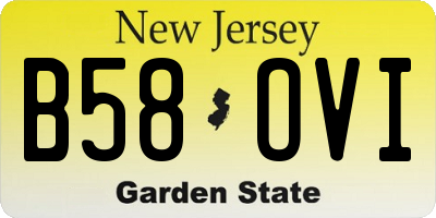 NJ license plate B58OVI