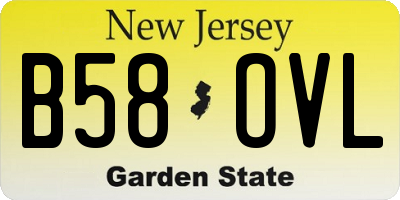 NJ license plate B58OVL