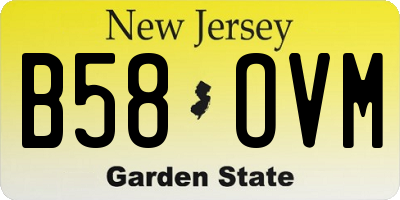 NJ license plate B58OVM