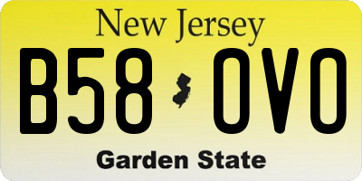 NJ license plate B58OVO