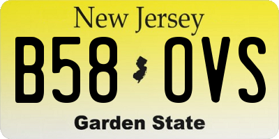 NJ license plate B58OVS