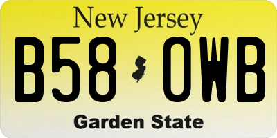 NJ license plate B58OWB