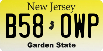 NJ license plate B58OWP