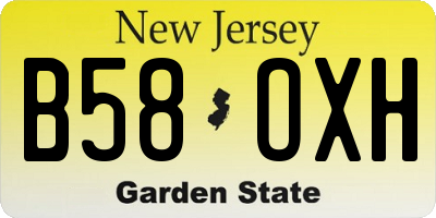 NJ license plate B58OXH