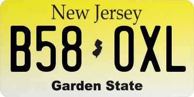 NJ license plate B58OXL