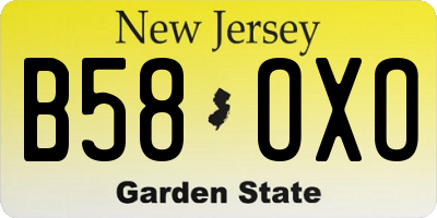 NJ license plate B58OXO