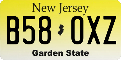 NJ license plate B58OXZ