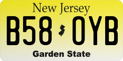 NJ license plate B58OYB