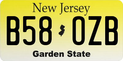NJ license plate B58OZB