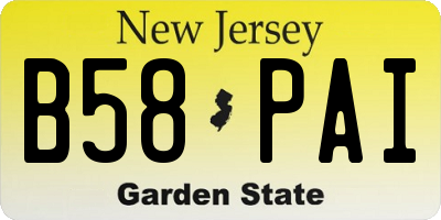 NJ license plate B58PAI