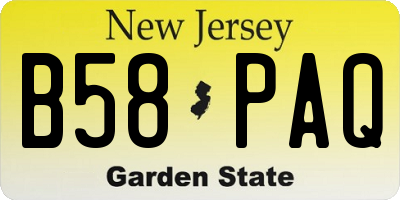 NJ license plate B58PAQ