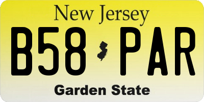 NJ license plate B58PAR