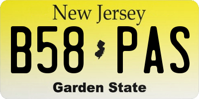 NJ license plate B58PAS