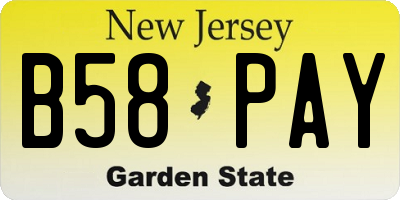 NJ license plate B58PAY
