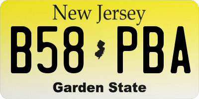 NJ license plate B58PBA