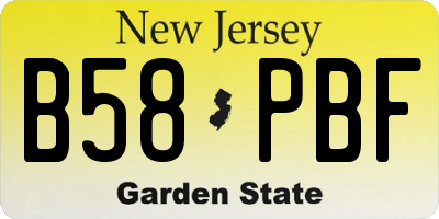 NJ license plate B58PBF