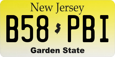 NJ license plate B58PBI
