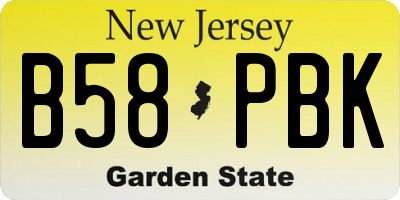 NJ license plate B58PBK