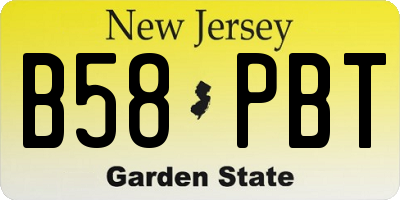 NJ license plate B58PBT