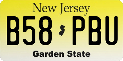 NJ license plate B58PBU