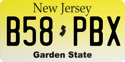 NJ license plate B58PBX