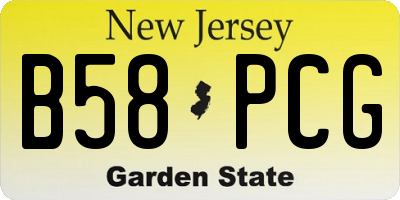 NJ license plate B58PCG