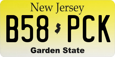 NJ license plate B58PCK