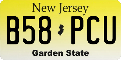NJ license plate B58PCU