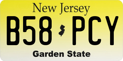 NJ license plate B58PCY