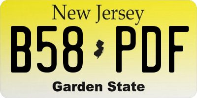 NJ license plate B58PDF