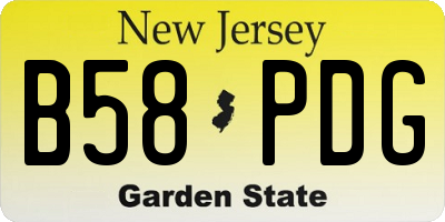 NJ license plate B58PDG