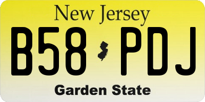NJ license plate B58PDJ
