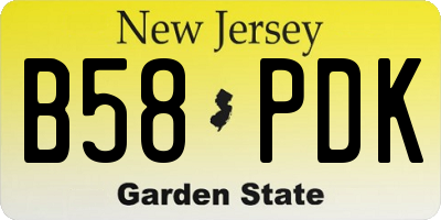 NJ license plate B58PDK