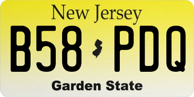NJ license plate B58PDQ