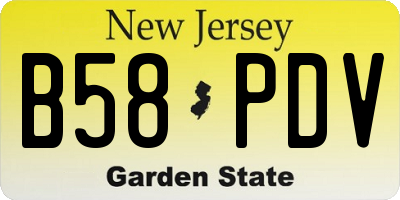 NJ license plate B58PDV