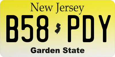 NJ license plate B58PDY