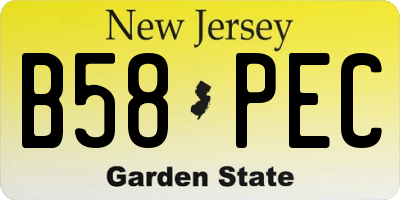 NJ license plate B58PEC