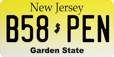 NJ license plate B58PEN