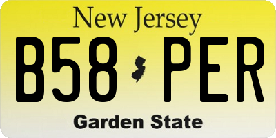 NJ license plate B58PER