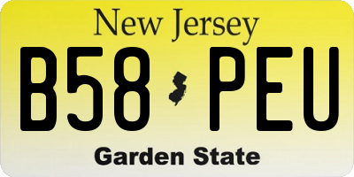 NJ license plate B58PEU