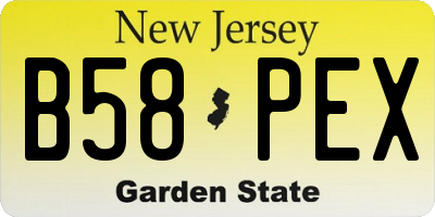 NJ license plate B58PEX