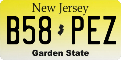 NJ license plate B58PEZ