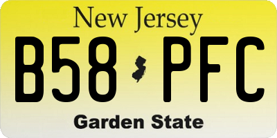 NJ license plate B58PFC