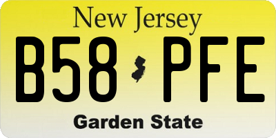 NJ license plate B58PFE